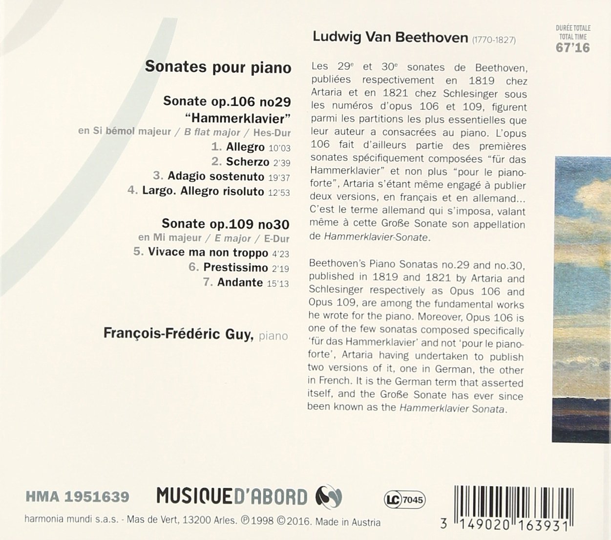 Beethoven - Piano Sonatas 29-30 | Francois-Frederic Guy, Ludwig Van Beethoven - 1 | YEO