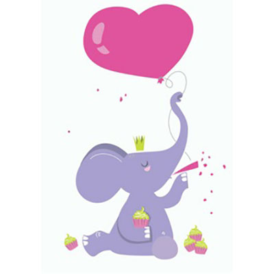 Felicitare aniversare fetite cu elefant | Mink