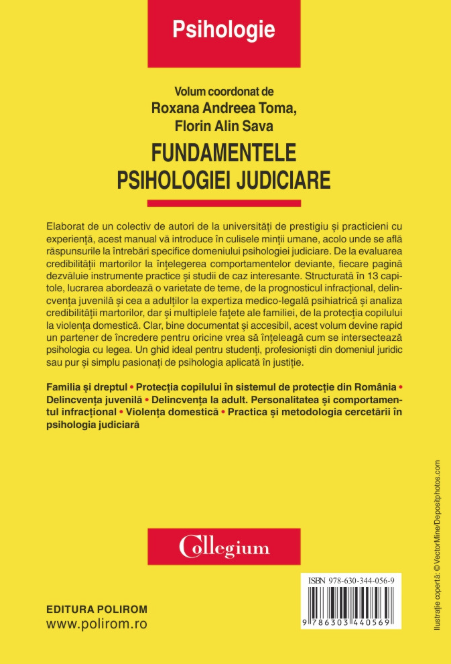 Fundamentele psihologiei judiciare | Roxana Andreea Toma , Florin Alin Sava