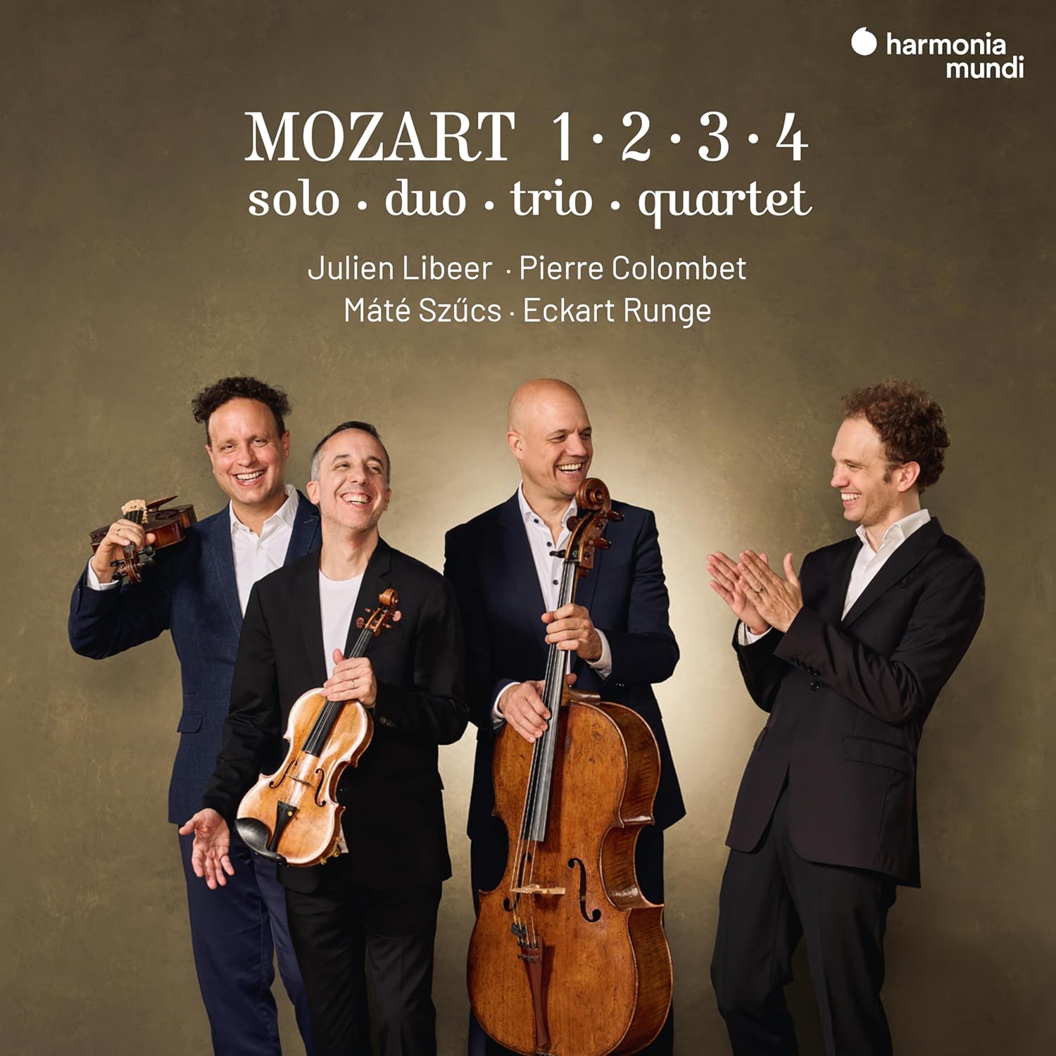 Mozart 1-2 -3-4. Solo, Duo, Trio, Quartet | Julien Libeer, Pierre Colombet, Eckart Runge, Mate Szucs - imagine 2