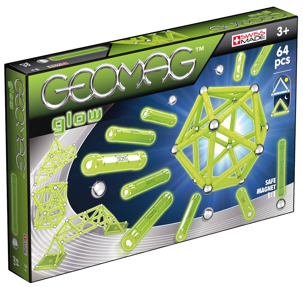 Joc 64 piese - Glow Magnetic Construction | Geomag