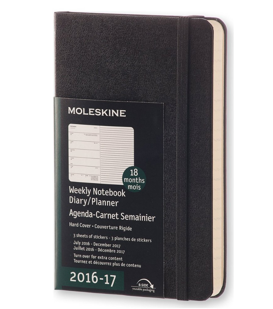 Agenda 18 luni 2016-2017 Moleskine - Pocket Weekly - Hard | Moleskine
