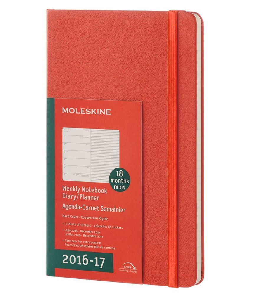 Agenda 18 luni 2016-2017 Moleskine - Coral Orange Large Weekly - Hard | Moleskine