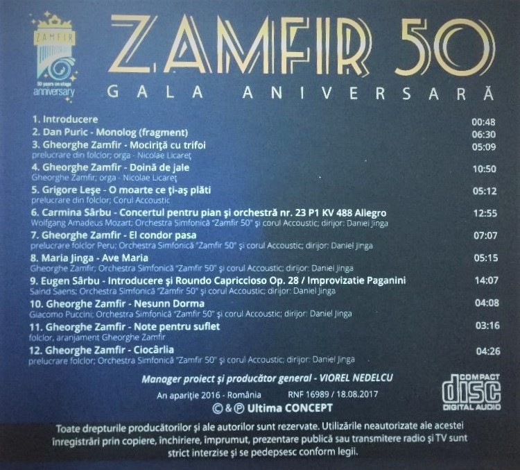 Gala Aniversara Zamfir 50 | Gheorghe Zamfir - 1 | YEO