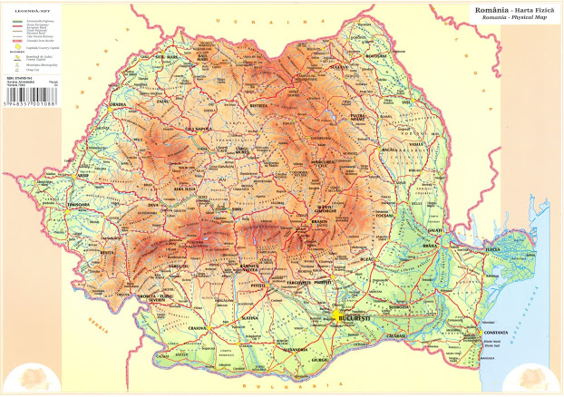 Plansa harta Romania A4 fata/verso | carturesti.ro Scolaresti