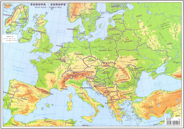 Plansa harta Europa A4 fata/verso | carturesti.ro Scolaresti
