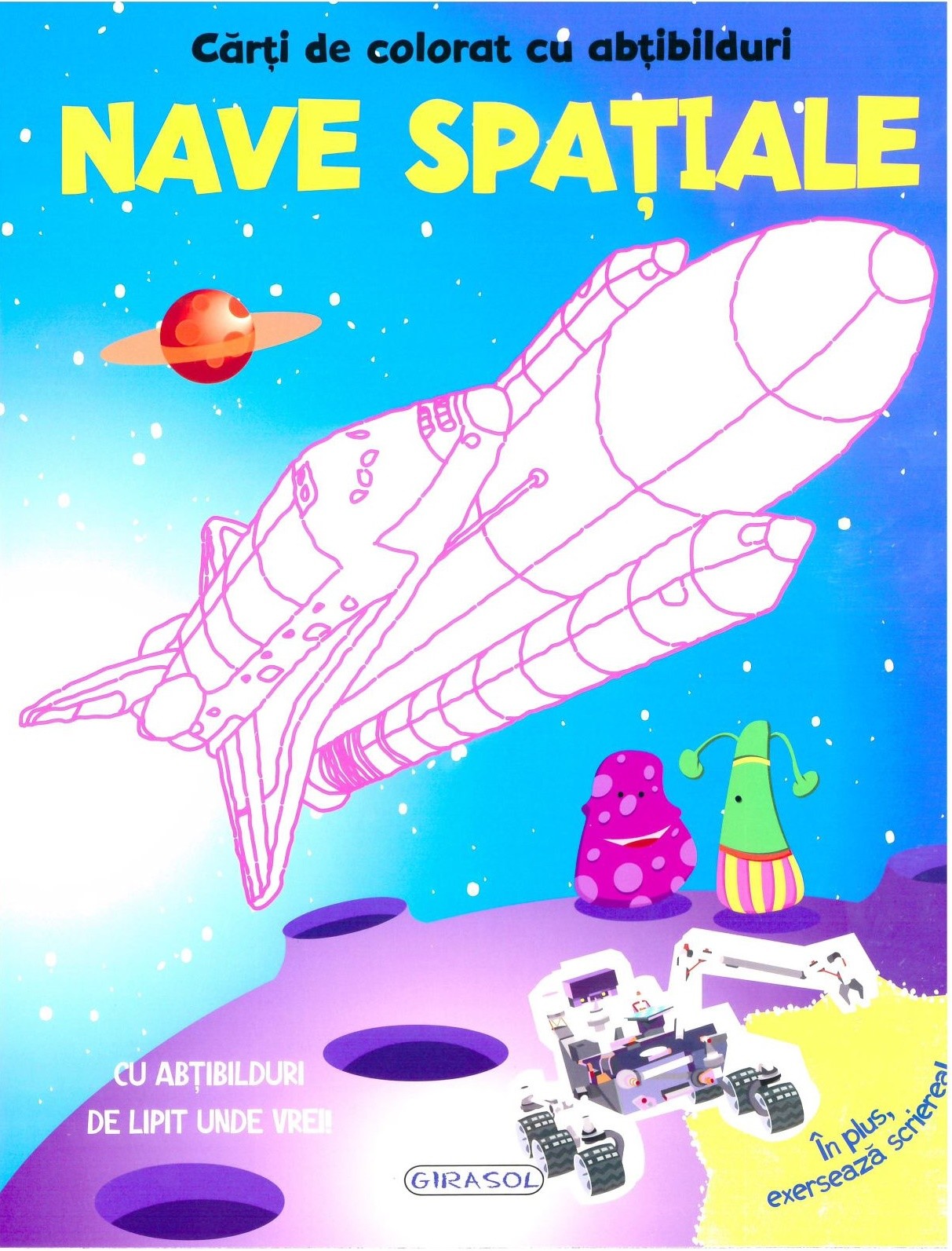 Carti de colorat cu abtibilduri - Nave spatiale |