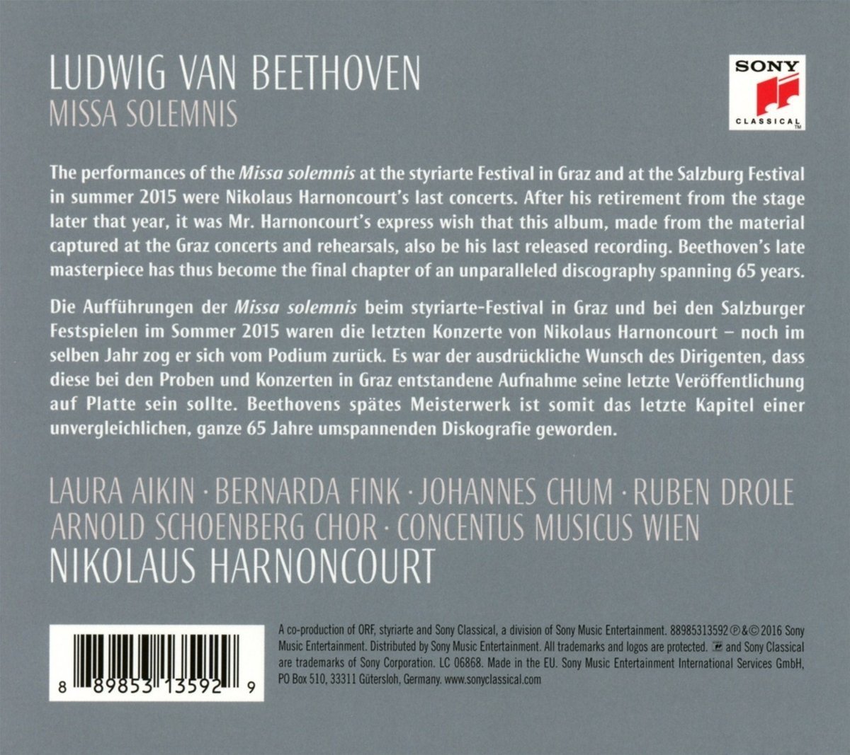 Beethoven: Missa Solemnis In D Major, Op. 123 | Nikolaus Harnoncourt - 1 | YEO