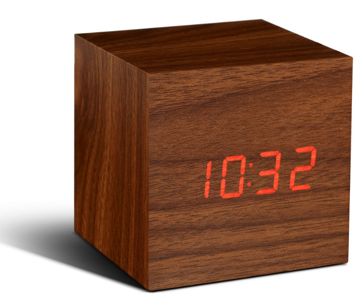 Ceas in forma de cub - Click Clock Natur | Gingko