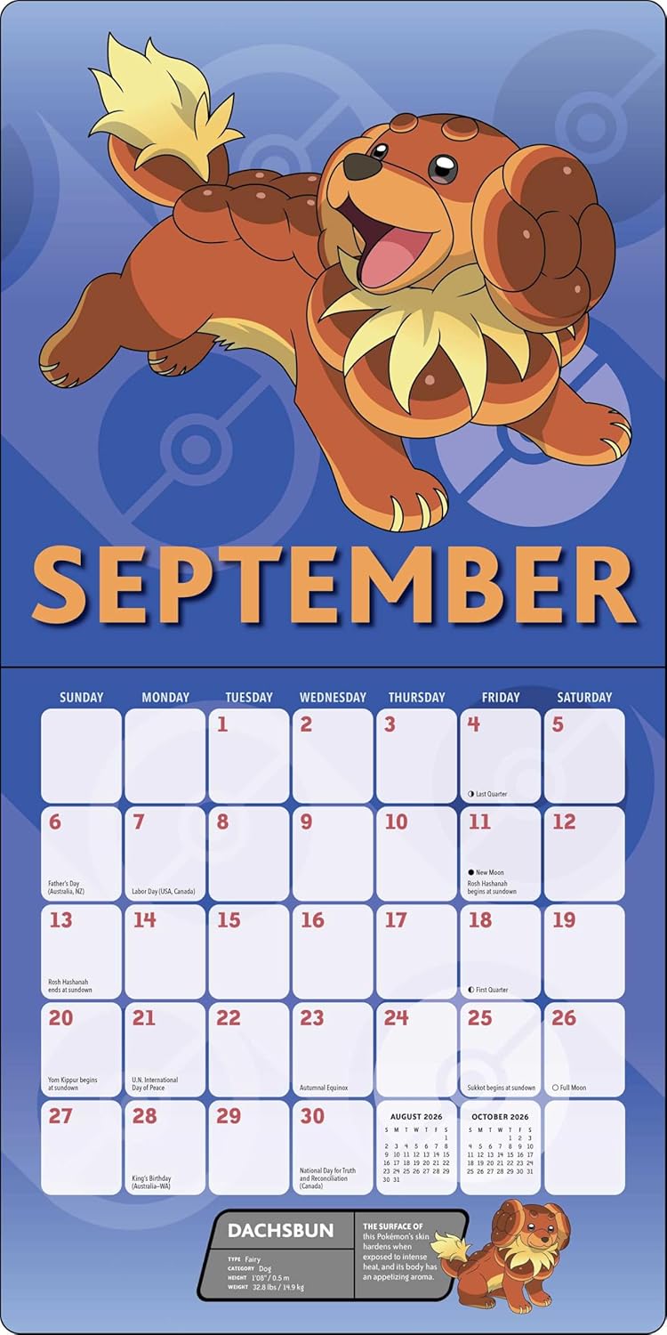 Calendar de perete - Ianuarie 2026 - Decembrie 2026 - Pokemon | Andrews McMeel