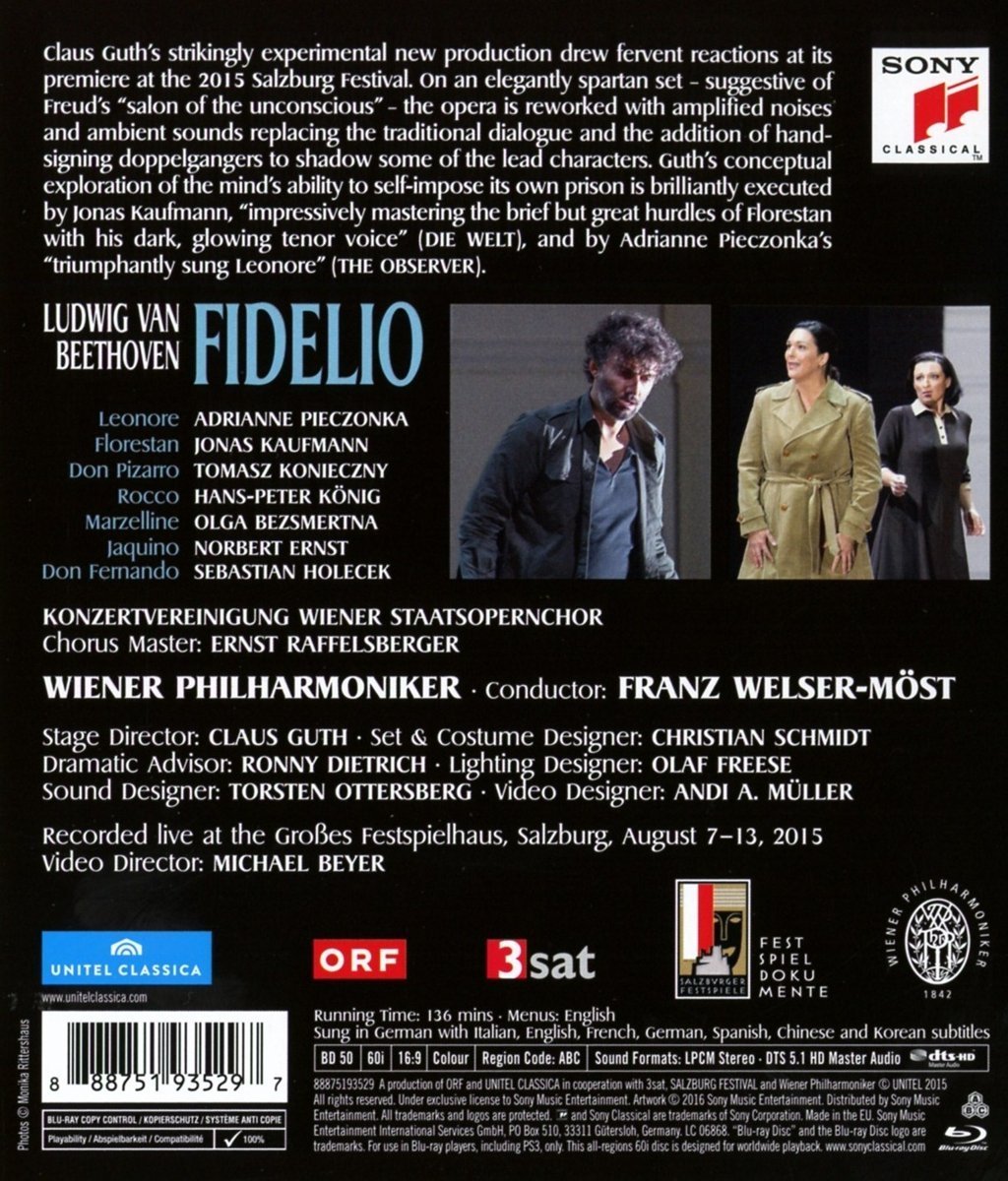 Fidelio - Wiener Philharmoniker Blu Ray Disc | Wiener Philharmoniker, Ludwig Van  Beethoven - 1 | YEO