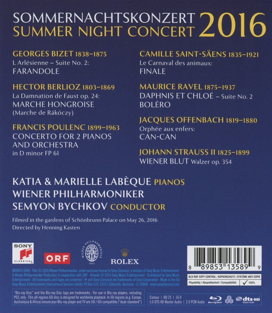 Sommernachtskoncert 2016 - Wiener Philharmoniker Blu Ray Disc | Wiener Philharmoniker