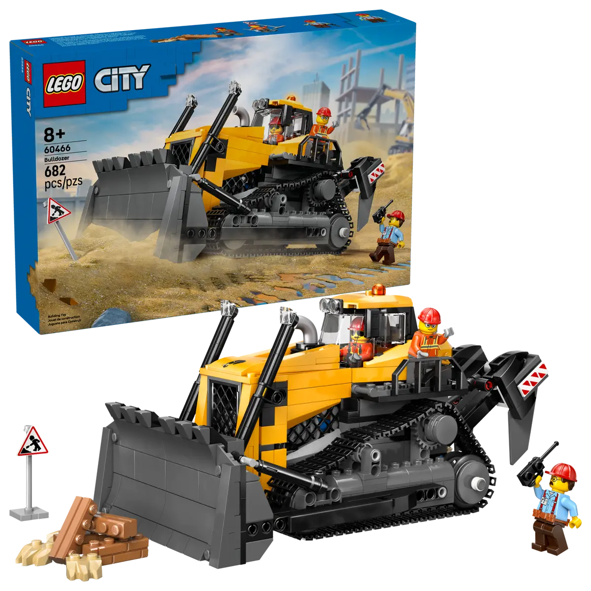 LEGO City - Yellow Bulldozer with Front Loader (60466) | LEGO
