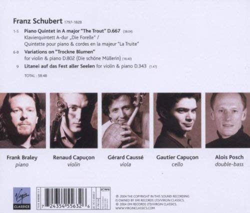 Schubert: Trout Quintet | Frank Braley, Renaud Capucon, Gerard Causse, Gautier Capucon, Alois Posch