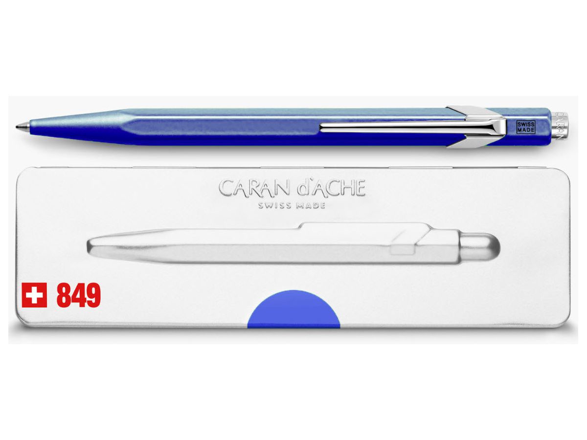 Pix - Caran d’Ache Metallic Ballpoint Pen - Blue | Caran d\'Ache