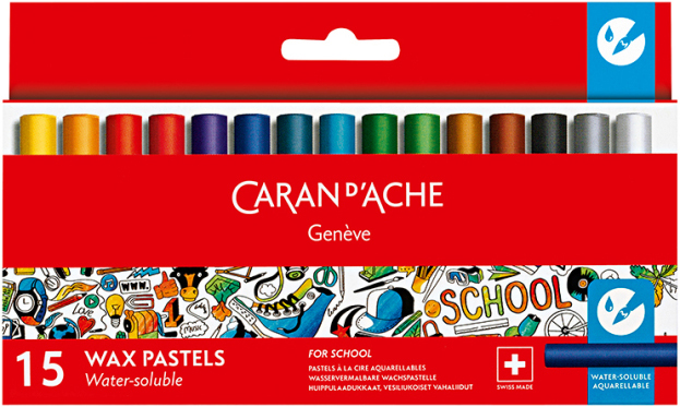 Set 15 pasteluri acuarelabile - Caran d\'Ache - School Line | Caran d\'Ache