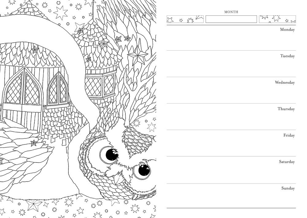 The Time Garden Week-At-A-Glance Coloring | Daria Song