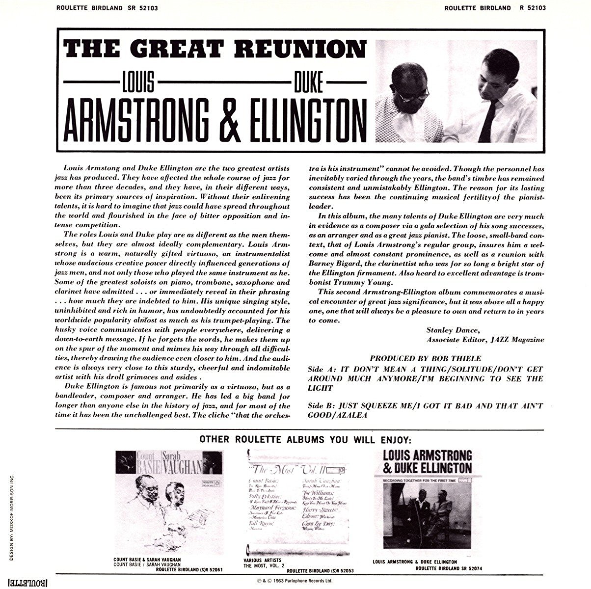 The Great Reunion - Vinyl | Louis Armstrong, Duke Ellington