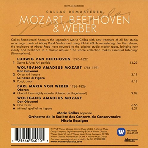 Mozart, Beethoven, Weber recital 1963-1964 - Maria Callas Remastered | Maria Callas, Paris Conservatoire Orchestra, Nicola Rescigno