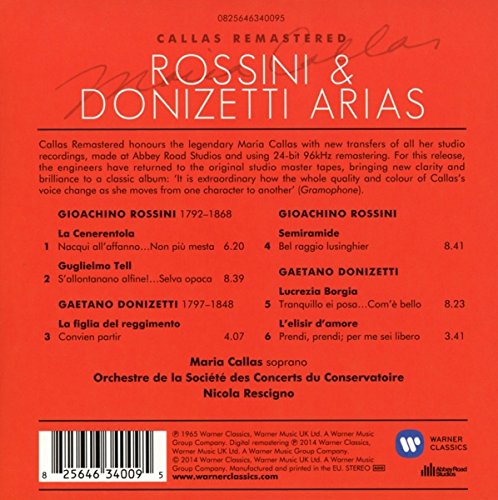 Rossini & Donizetti Arias 1963-1964 - Maria Callas Remastered | Maria Callas, Paris Conservatoire Orchestra, Nicola Rescigno - 1 | YEO