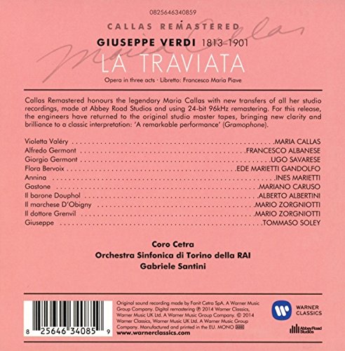 Verdi - La traviata Maria Callas Remastered | Maria Callas, Francesco Albanese, Gabriele Santini