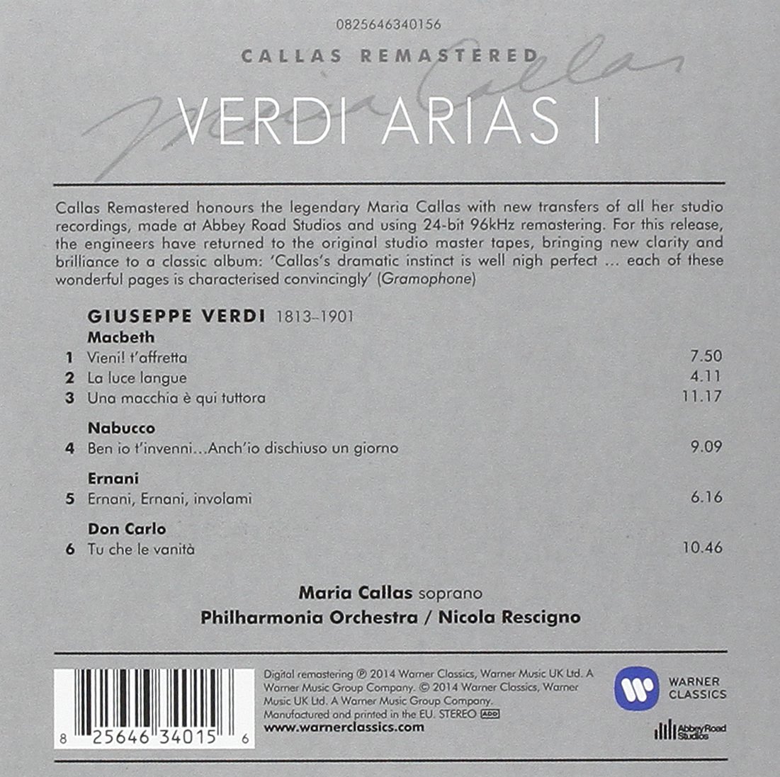 Verdi Arias I (1958) - Maria Callas Remastered | Maria Callas, Nicola Rescigno - 1 | YEO