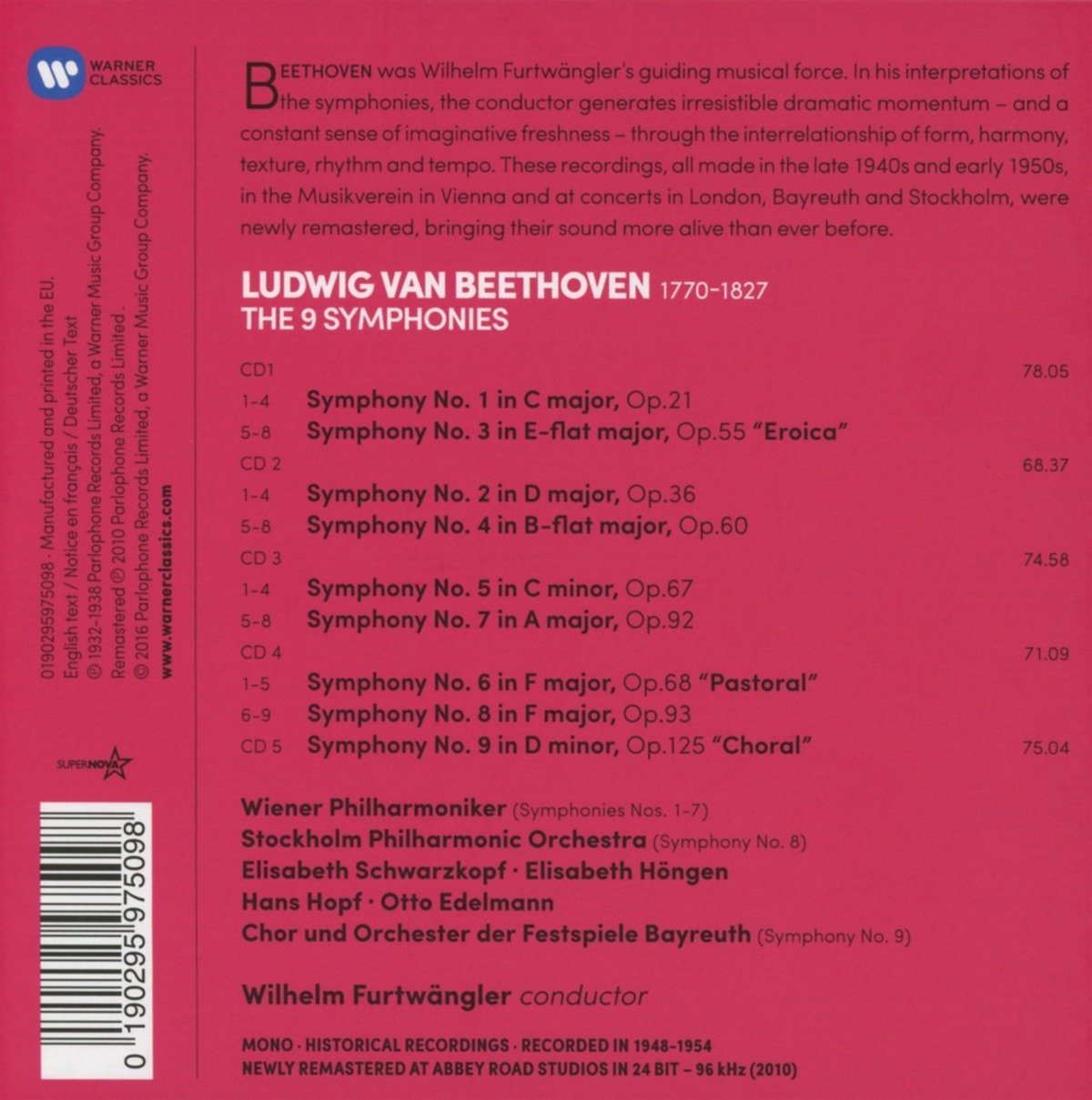 Beethoven - The Complete Symphonies | Wilhelm Furtwangler, Ludwig Van Beethoven - 1 | YEO