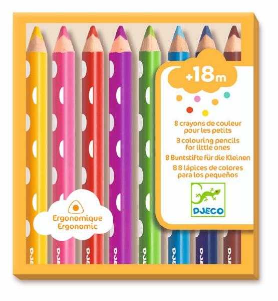 Creioane Colorate Pentru Bebelusi - 8 Buc. | Djeco