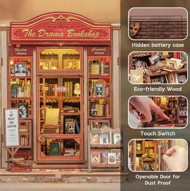 Puzzle 3D 253 piese - Cotor de carte - The Drama Bookshop | Cutebee - 2