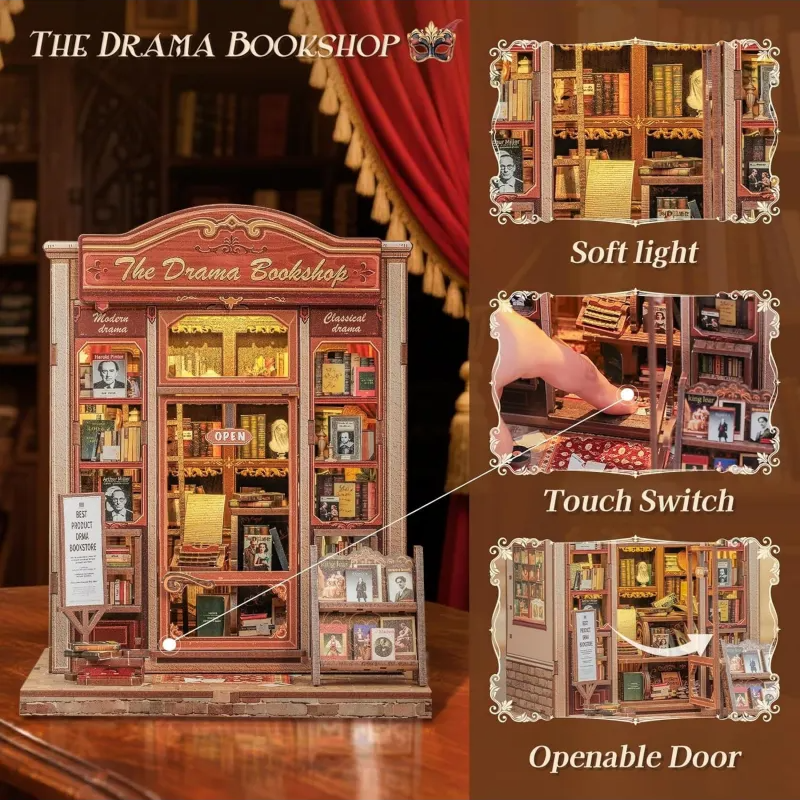 Puzzle 3D 253 piese - Cotor de carte - The Drama Bookshop | Cutebee - 3