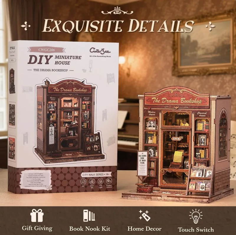 Puzzle 3D 253 piese - Cotor de carte - The Drama Bookshop | Cutebee - 5