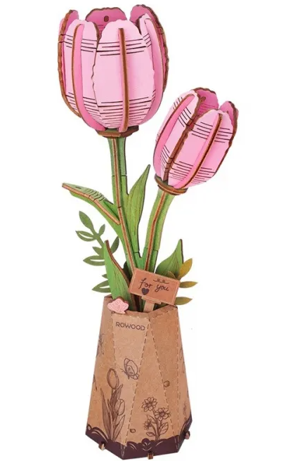 Puzzle 3D 72 piese - Pink Tulip | Robotime - 2