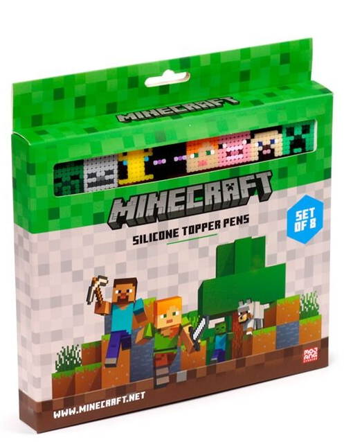 Set 8 pixuri cu topper Minecraft | Puckator