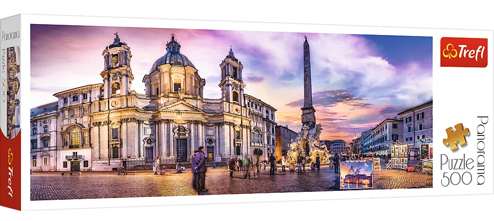 Puzzle 500 piese - Panorama - Piata Navona din Roma | Trefl - 1