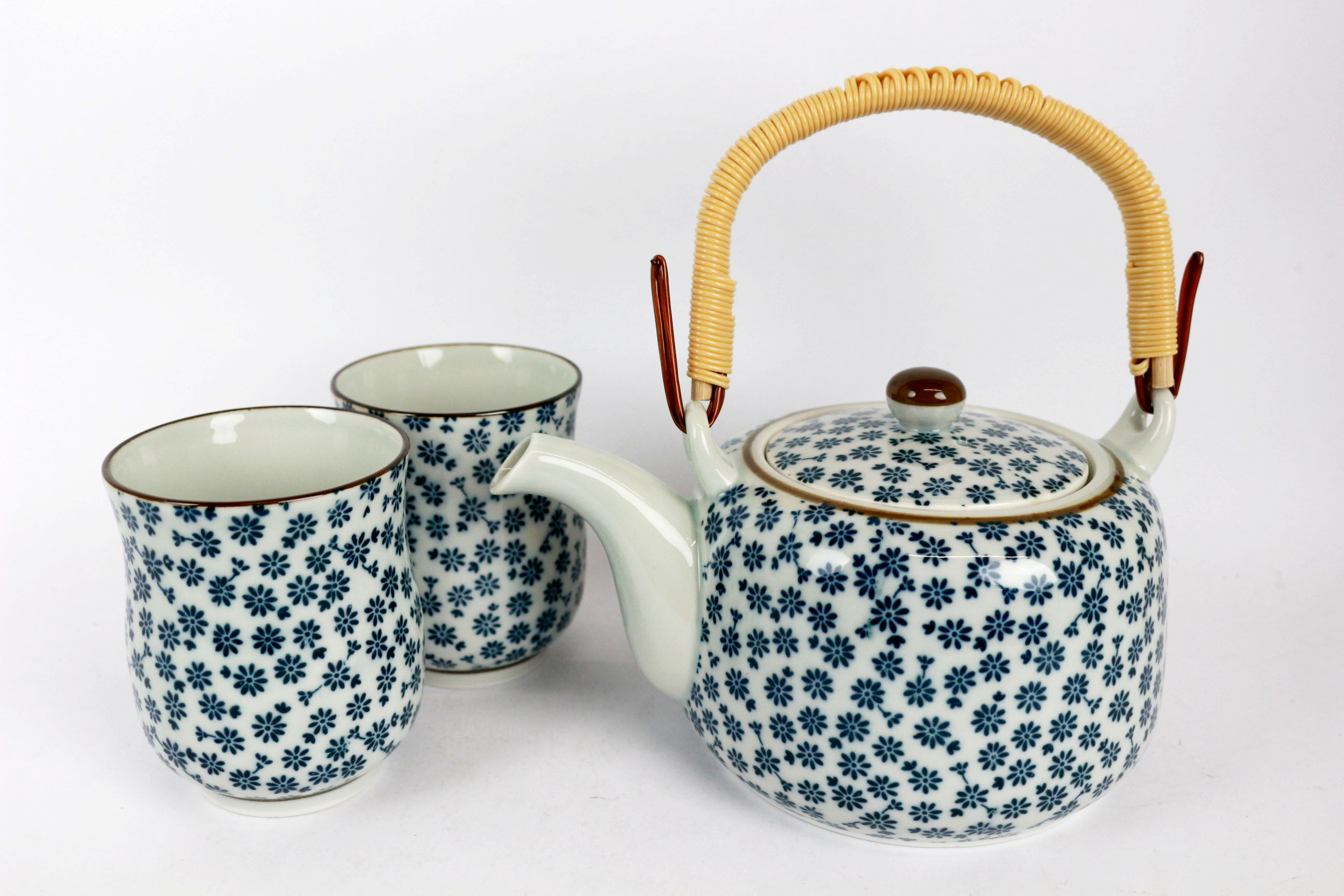 Set ceainic si cesti - Blue and White Flowers