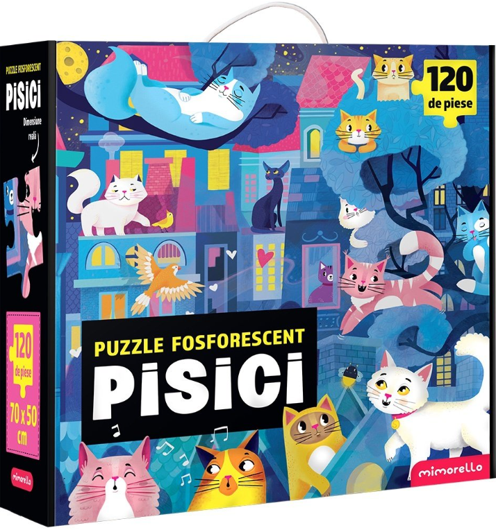 Puzzle Fosforescent - Pisici, 120 piese | Mimorello - 2