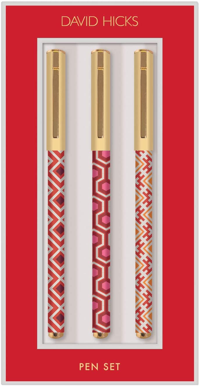 Set 3 pixuri - David Hicks: (Reds) Everyday Pen Set | Galison