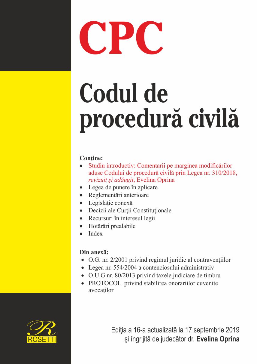 Codul de procedură civila | Evelina Oprina carturesti.ro Carte