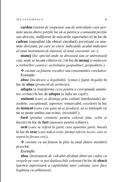 Dictionar de paronime al limbii romane | M. E. Iacobescu - 2