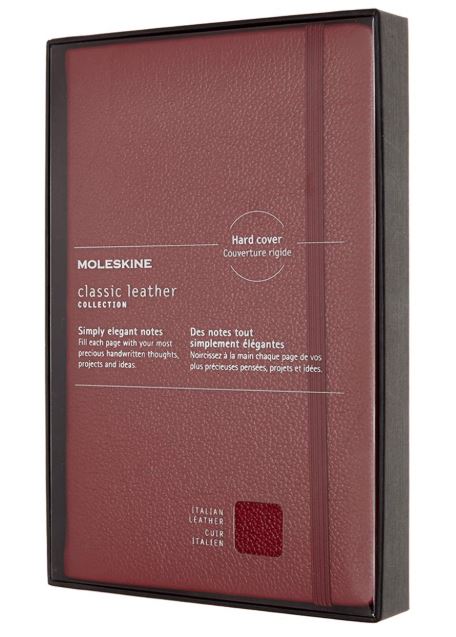 Carnet - Moleskine Leather Notebook - Large, Soft Cover, Ruled - Bordeaux Red | Moleskine