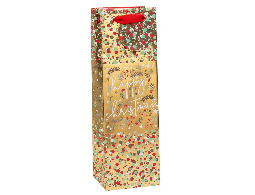 Punga de cadou - Bottle - Happy Christmas Holly | Glick