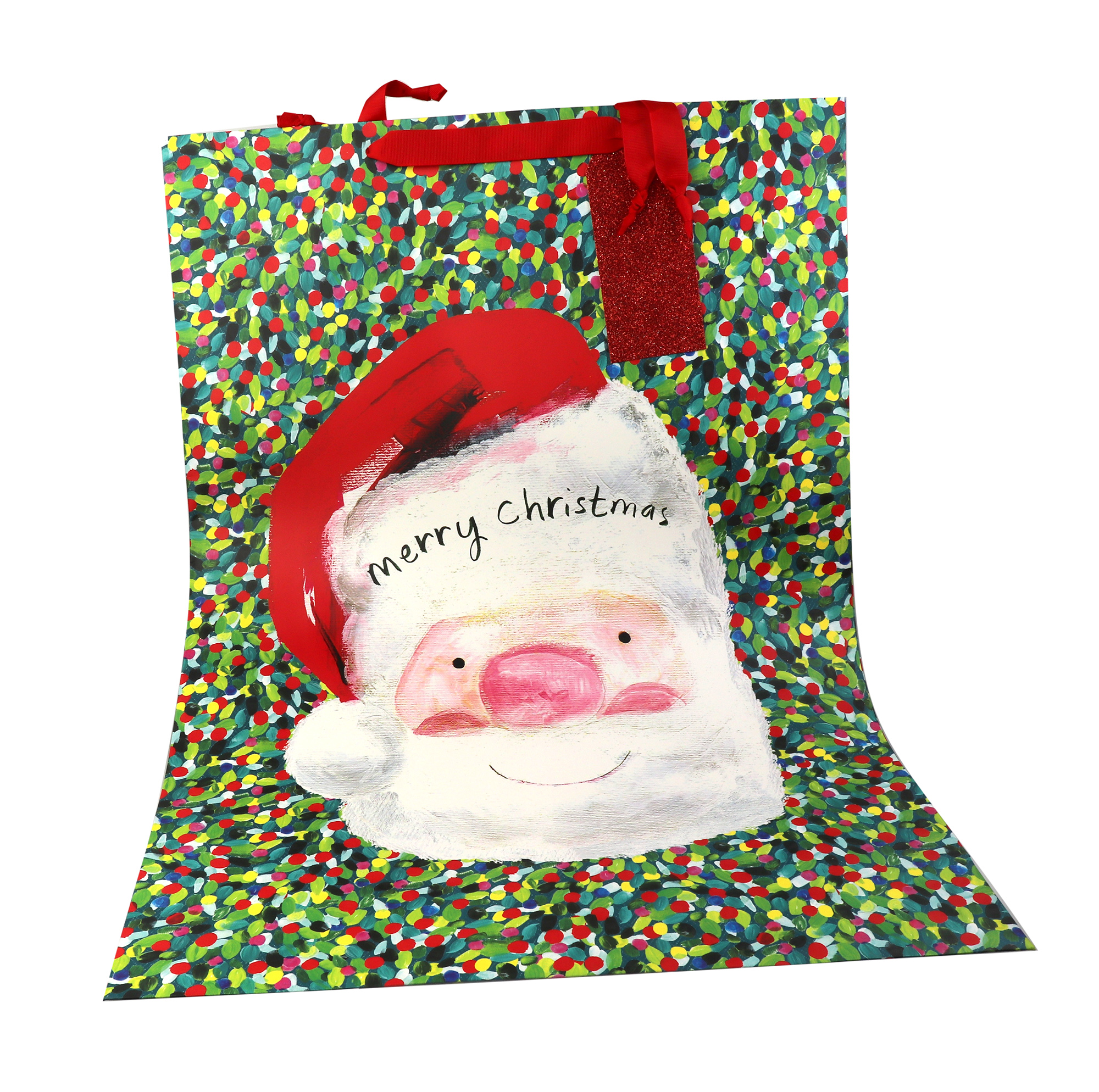  Punga de cadou - Santa Face, Merry Christmas, jumbo | Glick 