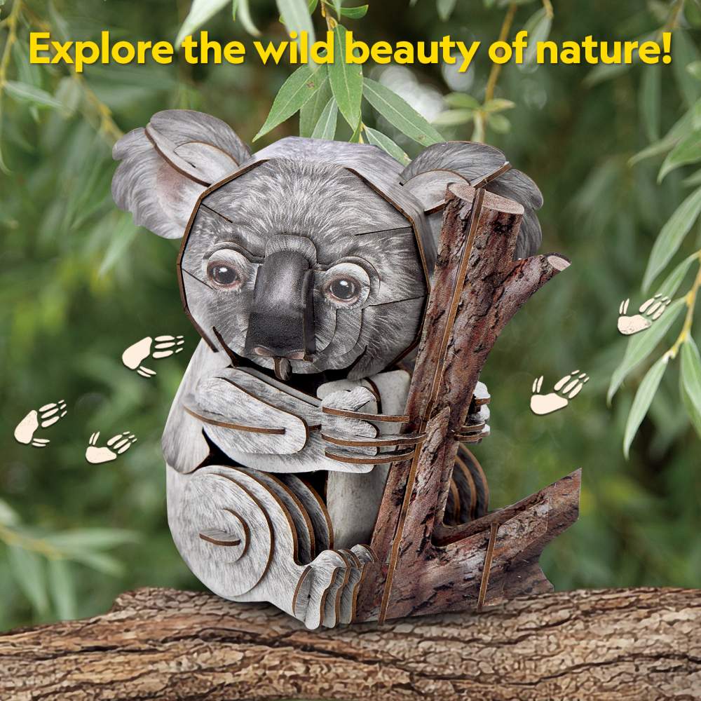 Puzzle 3D - National Geographic Animale Salbatice - Koala, 60 piese | CubicFun - 3