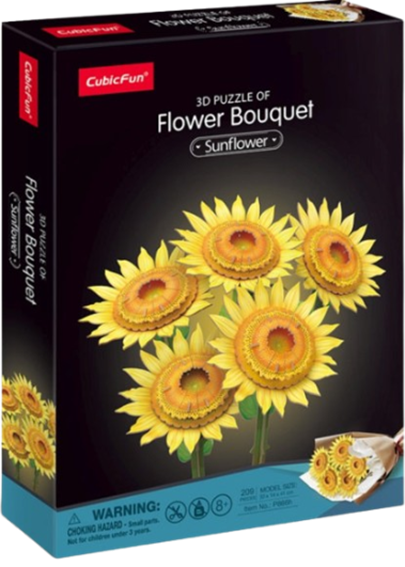 Puzzle 3D - Buchet de Floarea Soarelui, 180 piese | CubicFun - 5