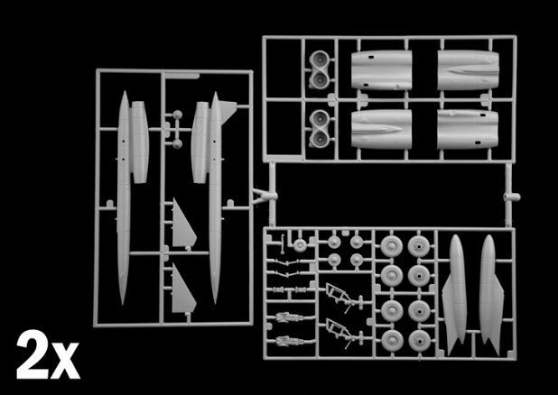 Kit de construit - Avion B-52G Stratofortress cu rachete Hound Dog | Italeri - 1