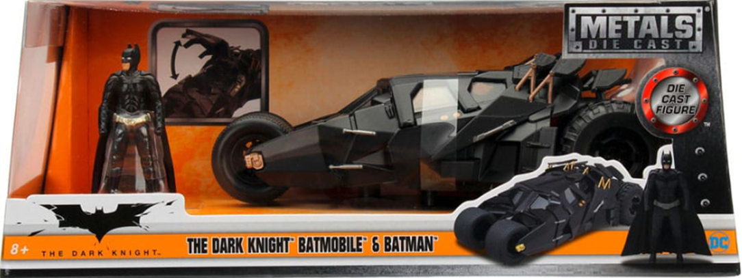 Figurina si masinuta metalica - The Dark Knight - Batmobile & Batman | Jada Toys - 5