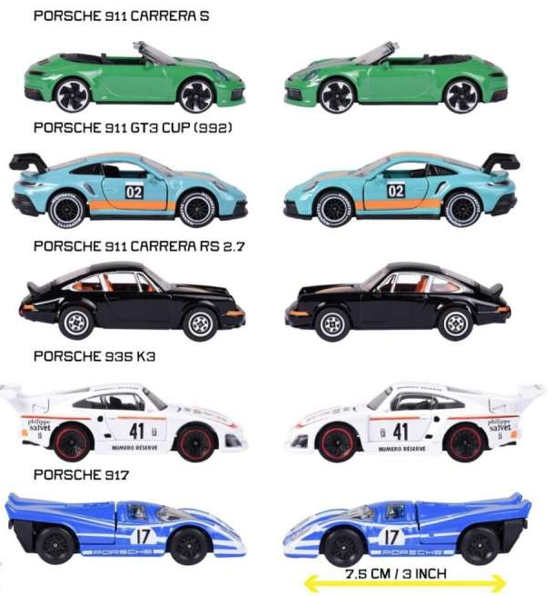 Set 5 masinute metalice - Porsche | Majorette - 1