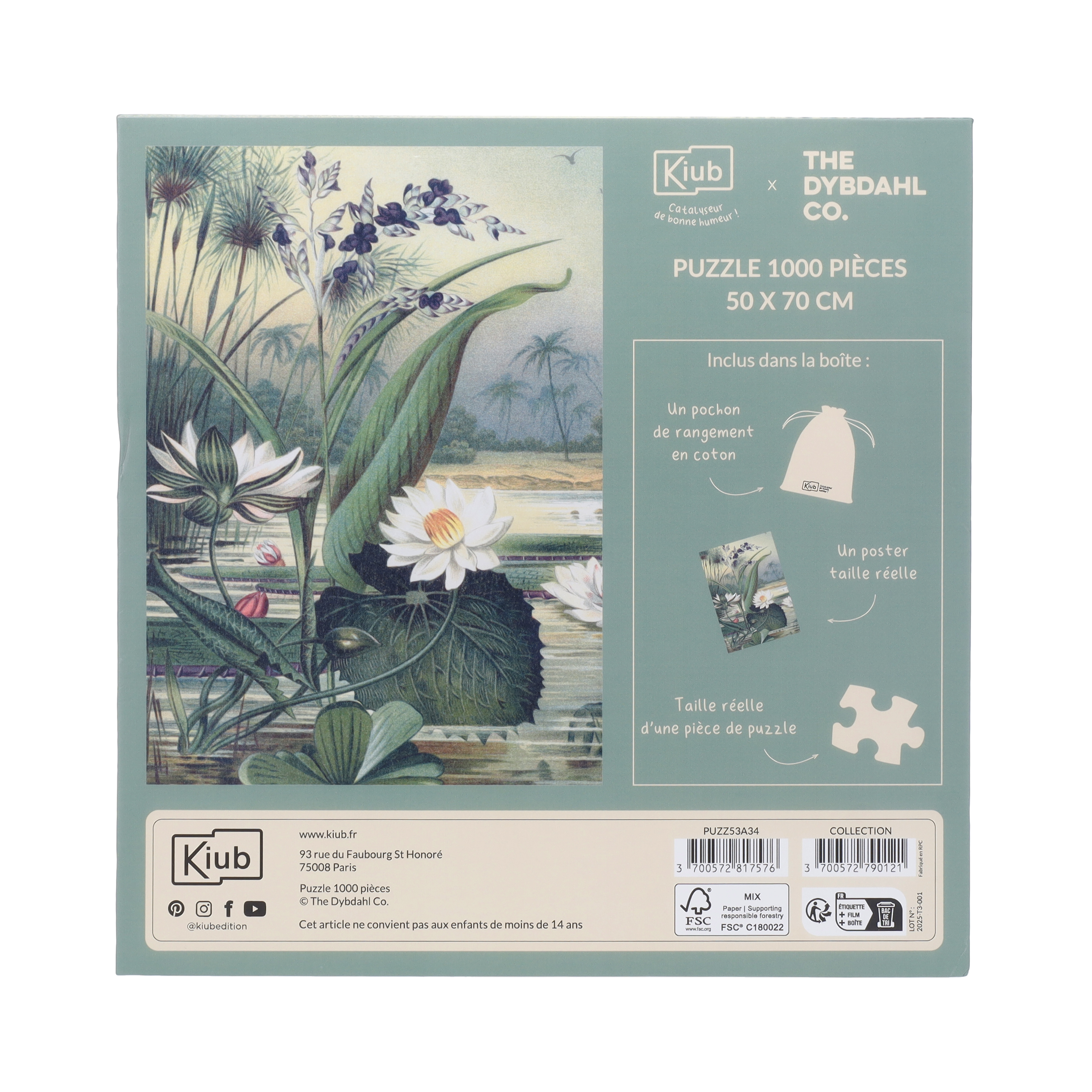 Puzzle 1000 de piese - The Dybdahl Co. - Water Lilies | Kiub - 2