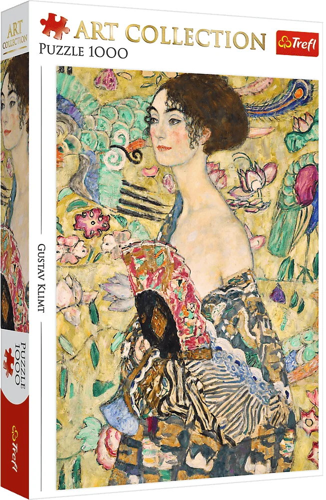 Puzzle 1000 de piese - Art Collection - Gustav Klimt: Doamna cu evantai | Trefl - 3