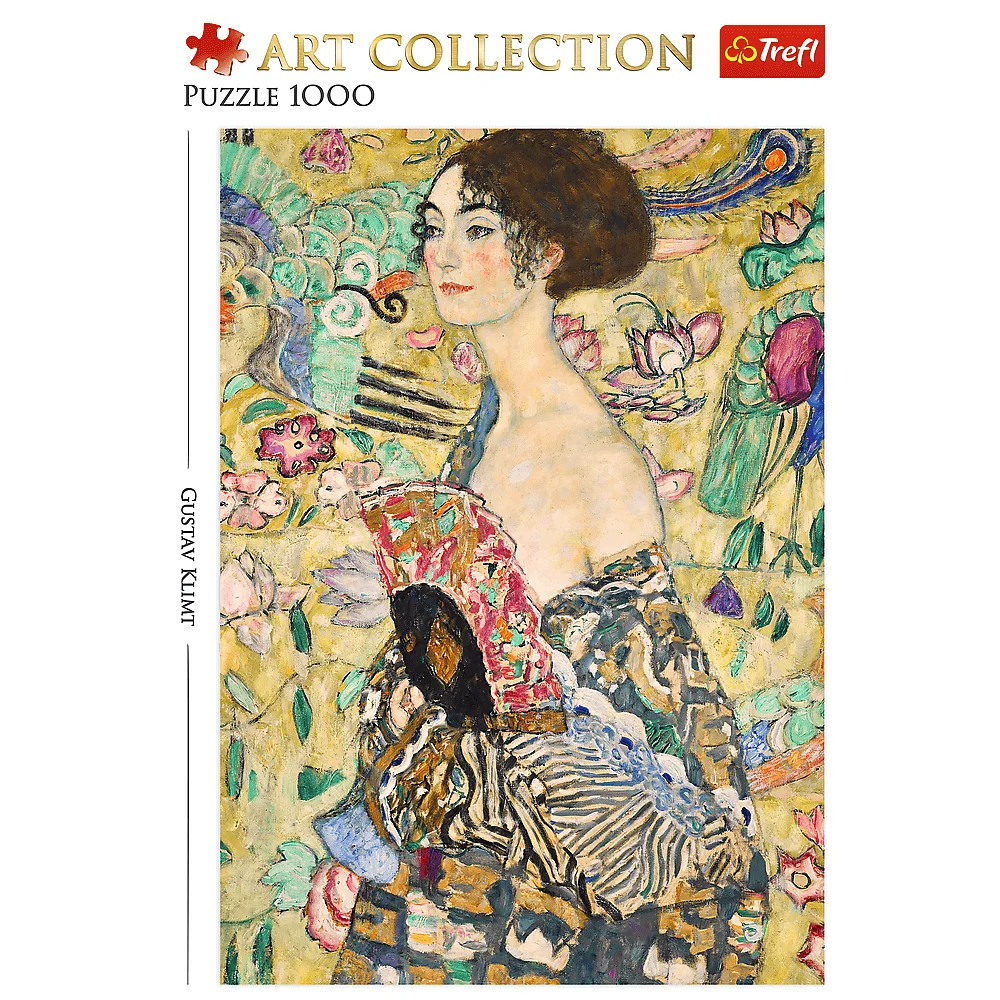 Puzzle 1000 de piese - Art Collection - Gustav Klimt: Doamna cu evantai | Trefl - 1